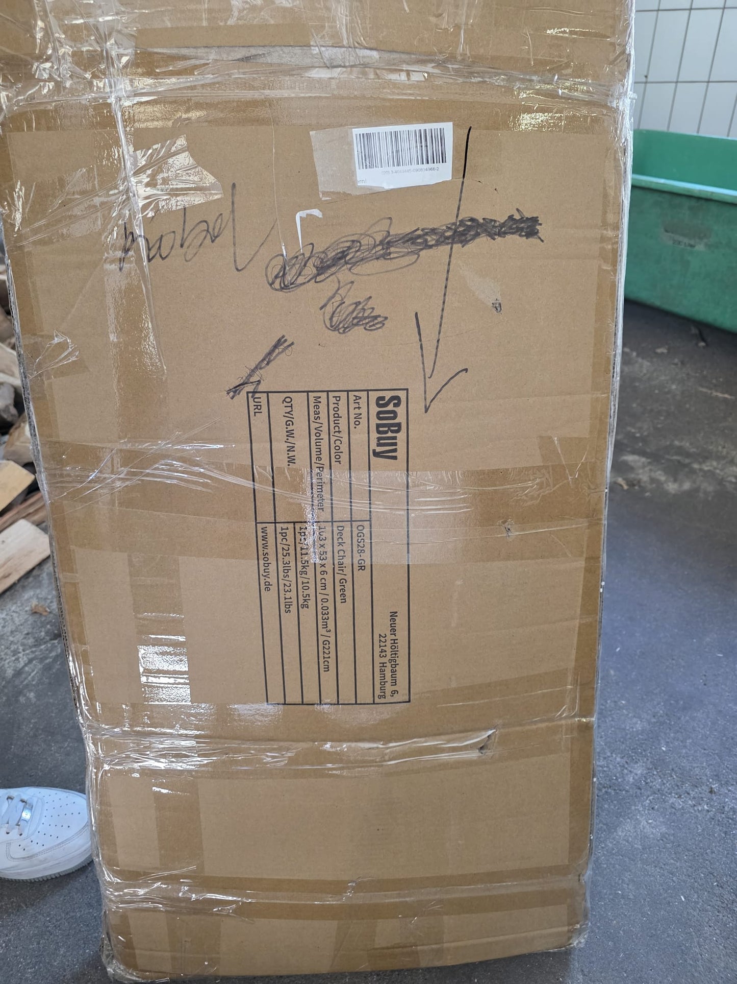 SoBuy Gartenliege Grün 150cm